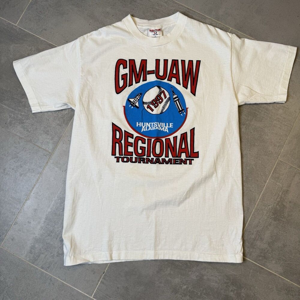 Vintage 1997 GM-UAW Regional Tournament T-Shirt – Huntsville, AL – Size Large